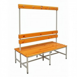 Скамейка с вешалкой для раздевалки 2м, двухсторонняя