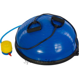 BOSU044-15 Полусфера BOSU гимнастическая, 58см., (синий) в комплекте с эспандером и насосом (B31656)
